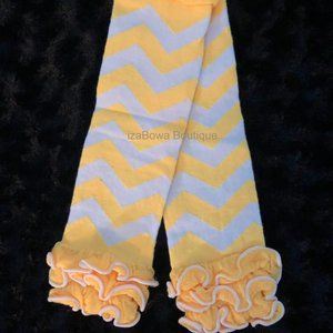 Neon Orange Chevron Legwarmers